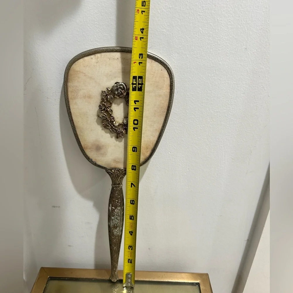 Filigree Hand Mirror Floral Design